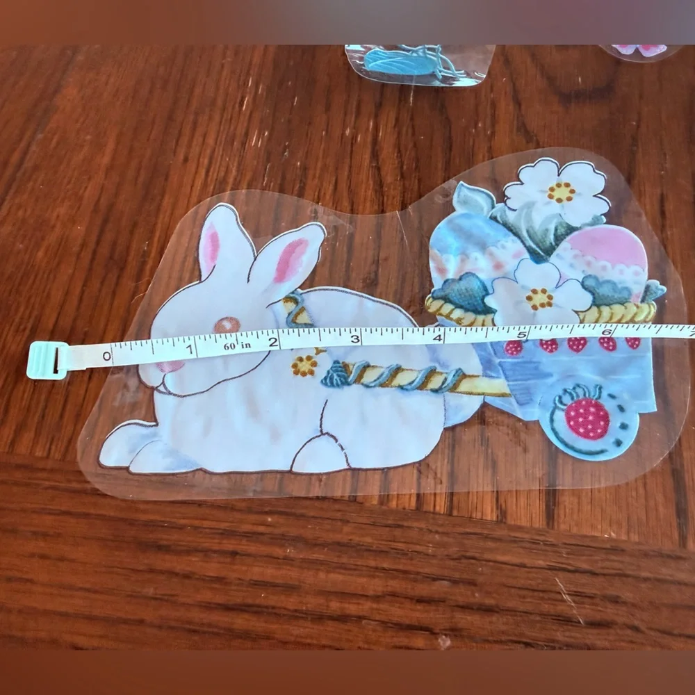 Vintage Easter window cling decorations lot bunnies eggs ducks flowers‎